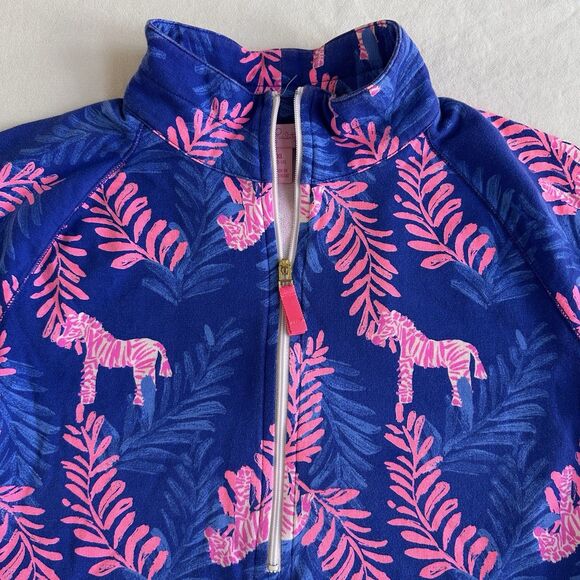 Lilly Pulitzer UPF 50+ Skipper Popover Royal Purple Dazzle Size XL Girls - Picture 3 of 8